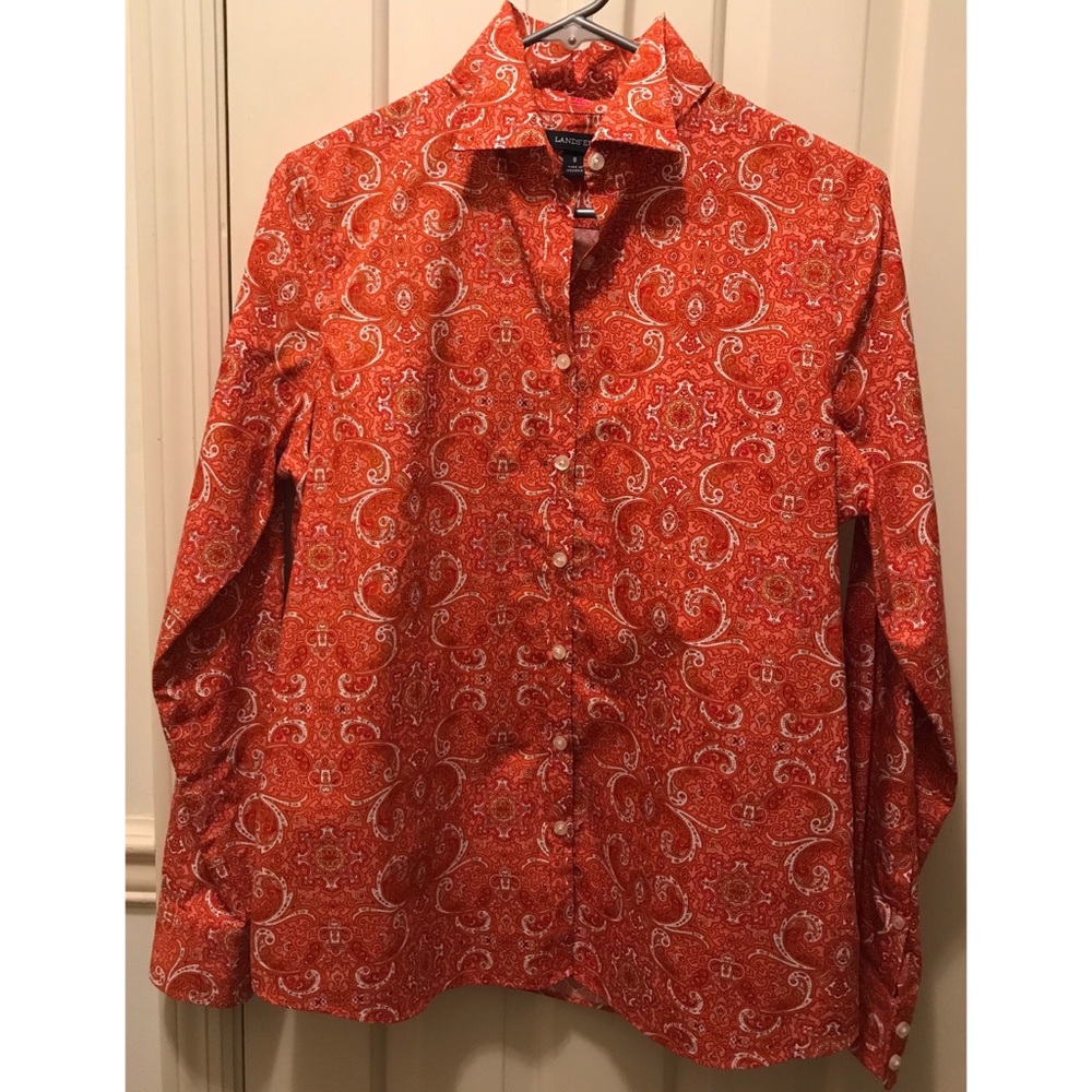 Red Paisley Supima Cotton Blouse